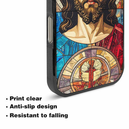 iPhone 16 Pro Case — Jesus Face Small Cross And Faith, Custom Art Phone Cover