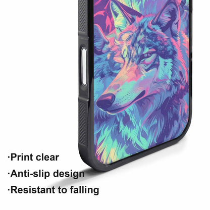 iPhone 17 Pro Case — Neon Zebra Print Wolf Animal Print, Custom Phone Case