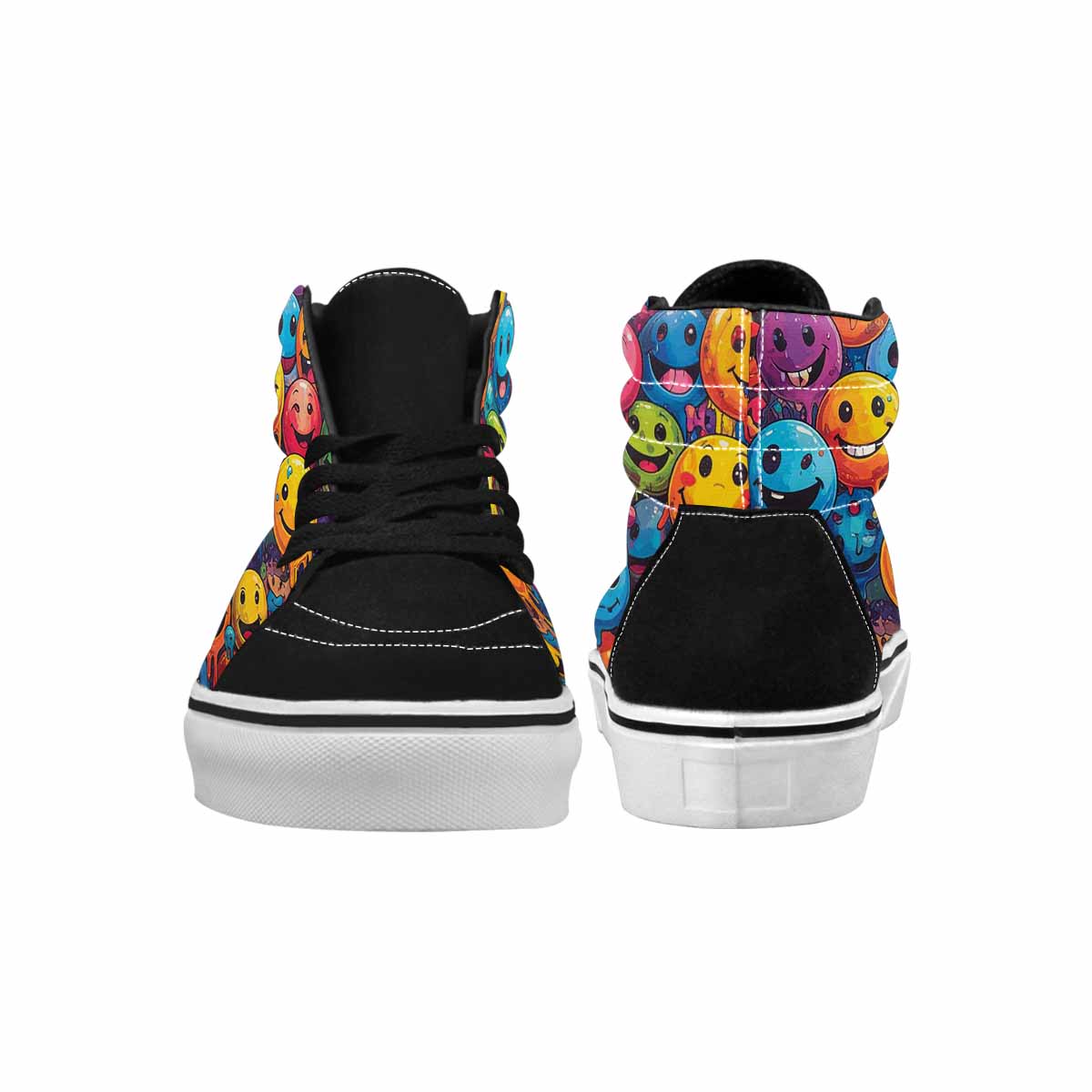 MEN'S Melting Moon Smiley High Top Canvas Vivid Sneakers