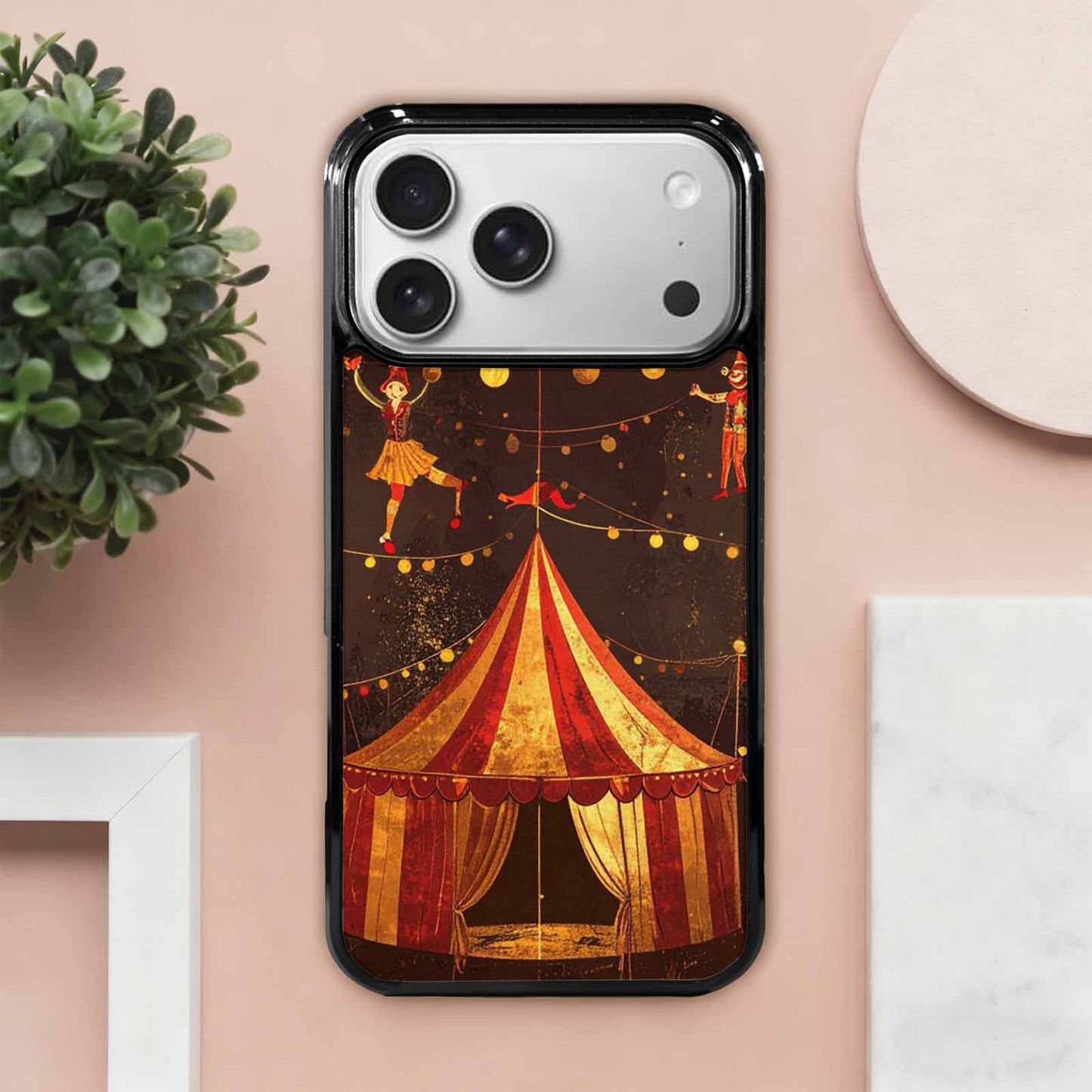 iPhone 17 Pro Max Case — Vintage Circus Art Pattern Retro Vintage, Custom Printed Phone Case