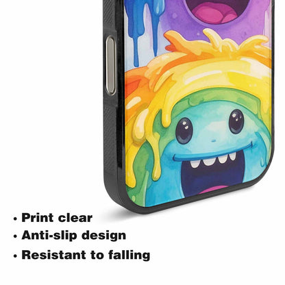 iPhone 16 Pro Case — Rainbow Sherbet Monster, Custom Art Phone Cover