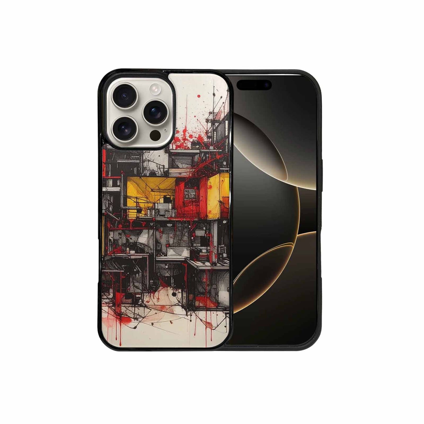 iPhone 16 Pro Max Case — Liminal Space Fragment Black Red Ink, Original Design Phone Case