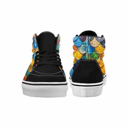 MEN'S Reptile Scale High Top Canvas Melting Art Custom Sneakers