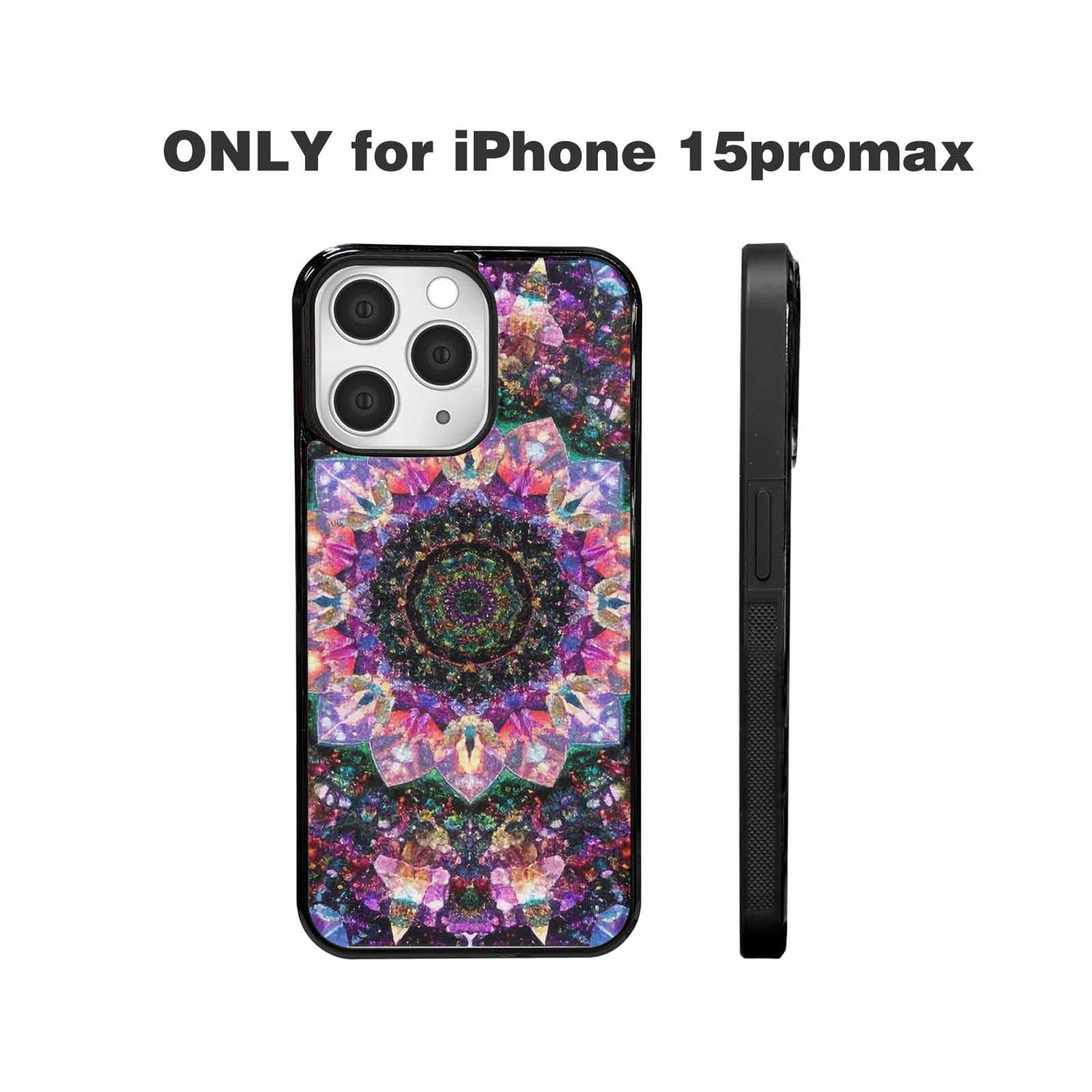 iPhone 15 Pro Max Case — Crystal Mandala Art Seamless Pattern Vibrant, Custom Designed Case Cover