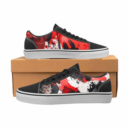 WOMEN'S Animal Print (black & Lace-Up Canvas Kaleidoscope Sneakers