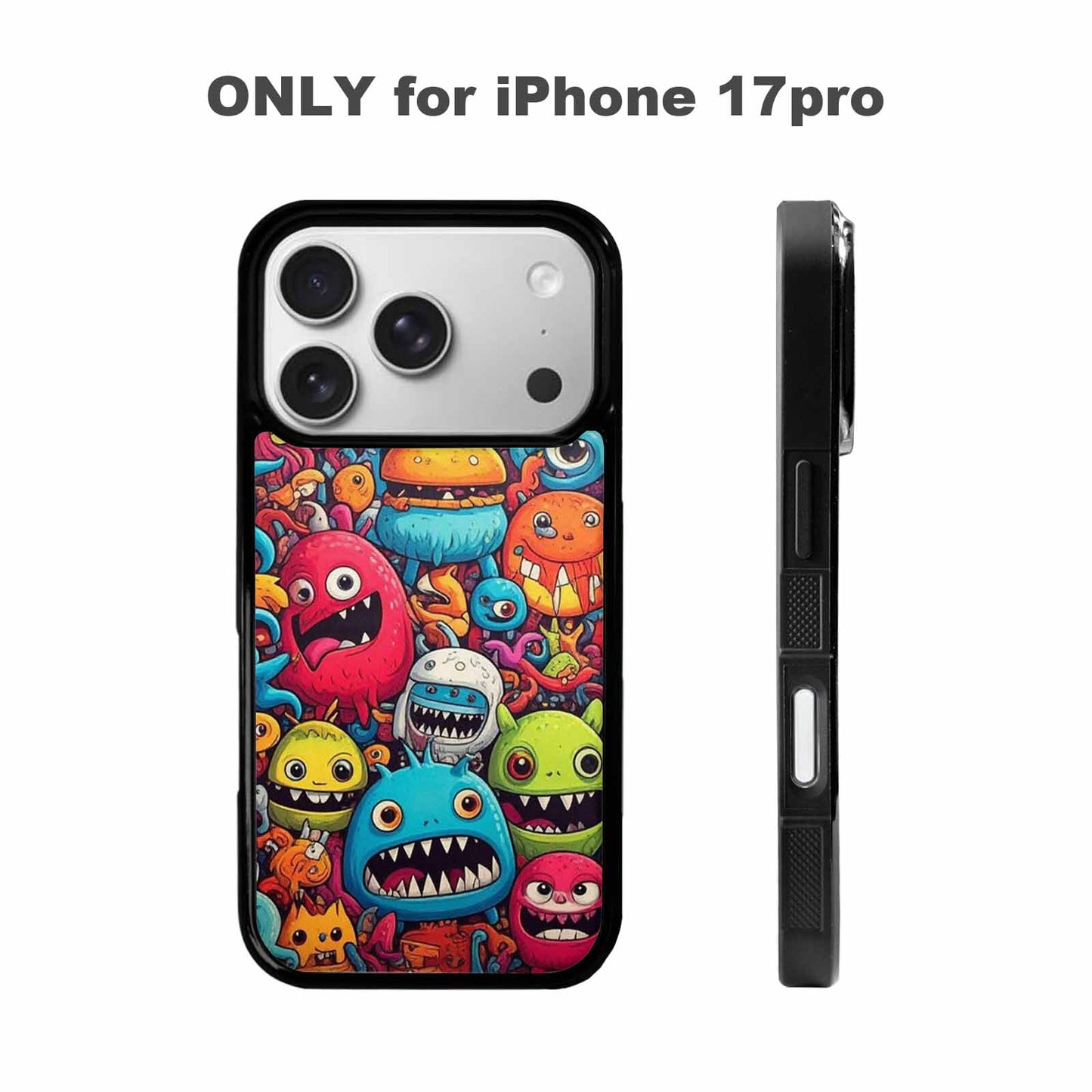 iPhone 17 Pro Case — Small Cartoon Monster Character Pattern Cartoon, Custom Art Phone Cover