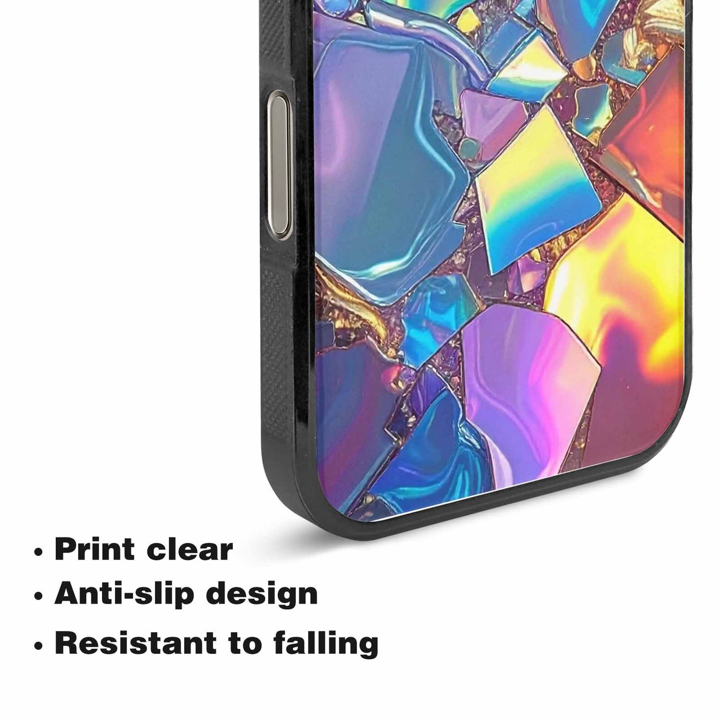 iPhone 15 Pro Max Case — Holographic Iridescent Shimmer Pattern Hundreds Of, Personalized Phone Case