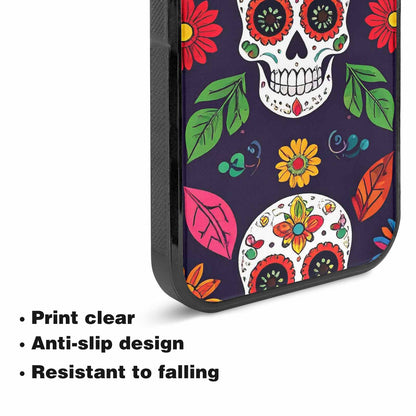 iPhone 15 Plus Case — Sunflowers Hundreds Of Skulls Art Seamless, Unique Phone Case Design