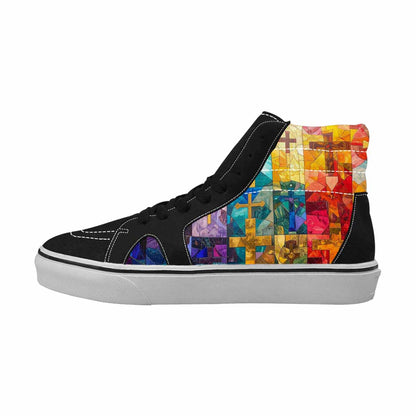 MEN'S Faith Cross High Top Canvas Grunge Custom Shoes