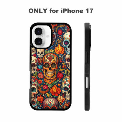 iPhone 17 Case — Small Skull Pattern, Randomly Gothic Skulls, Custom Phone Case