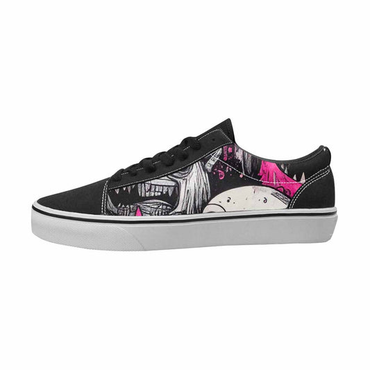 WOMEN'S Monsters Black & Pink Ink Canvas Custom Fashion Vibrant Chaos Limited Edition Sneakers
