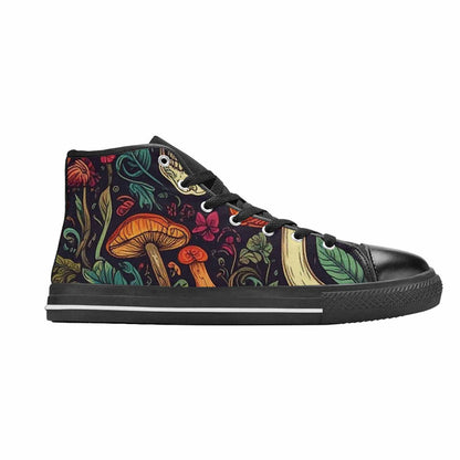 MEN'S Mushrooms And Skulls High Top Canvas Dark Academia Shoes