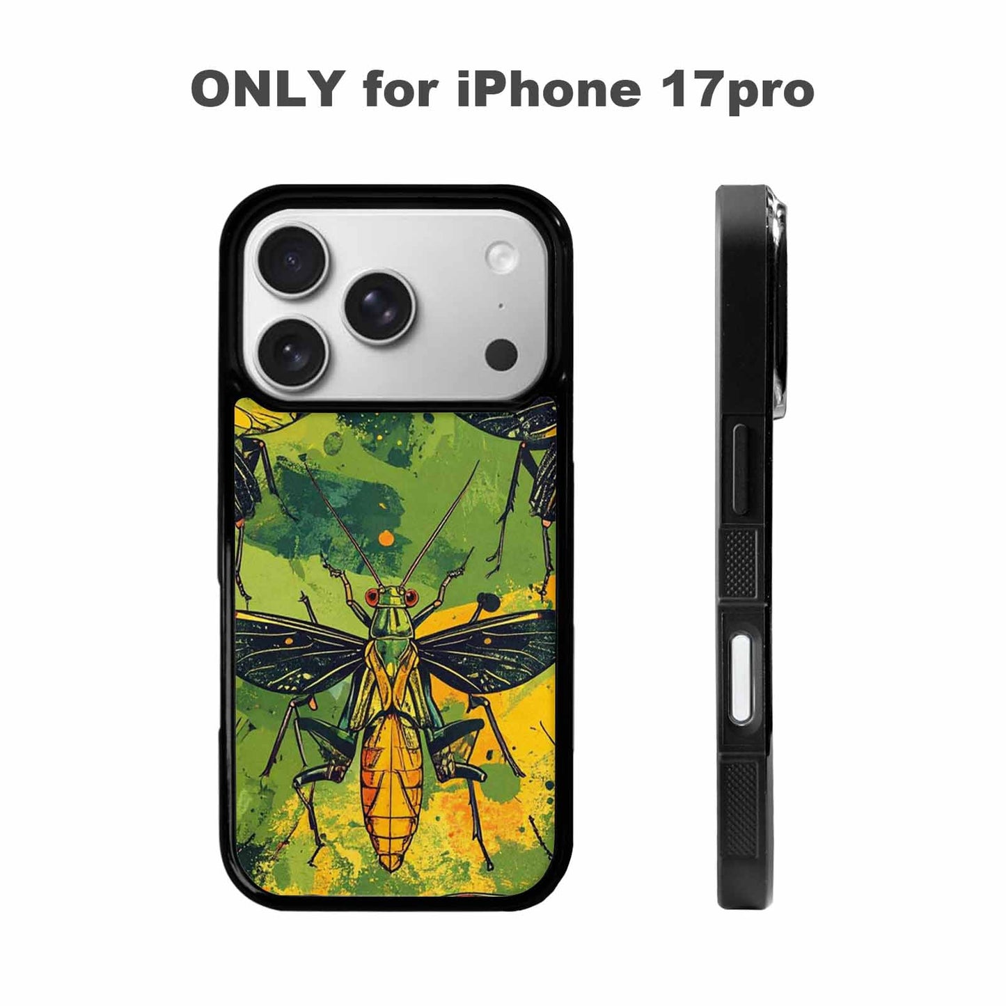 iPhone 17 Pro Case — Hand Drawn Entomology Praying Original Art, Customized Protective Case