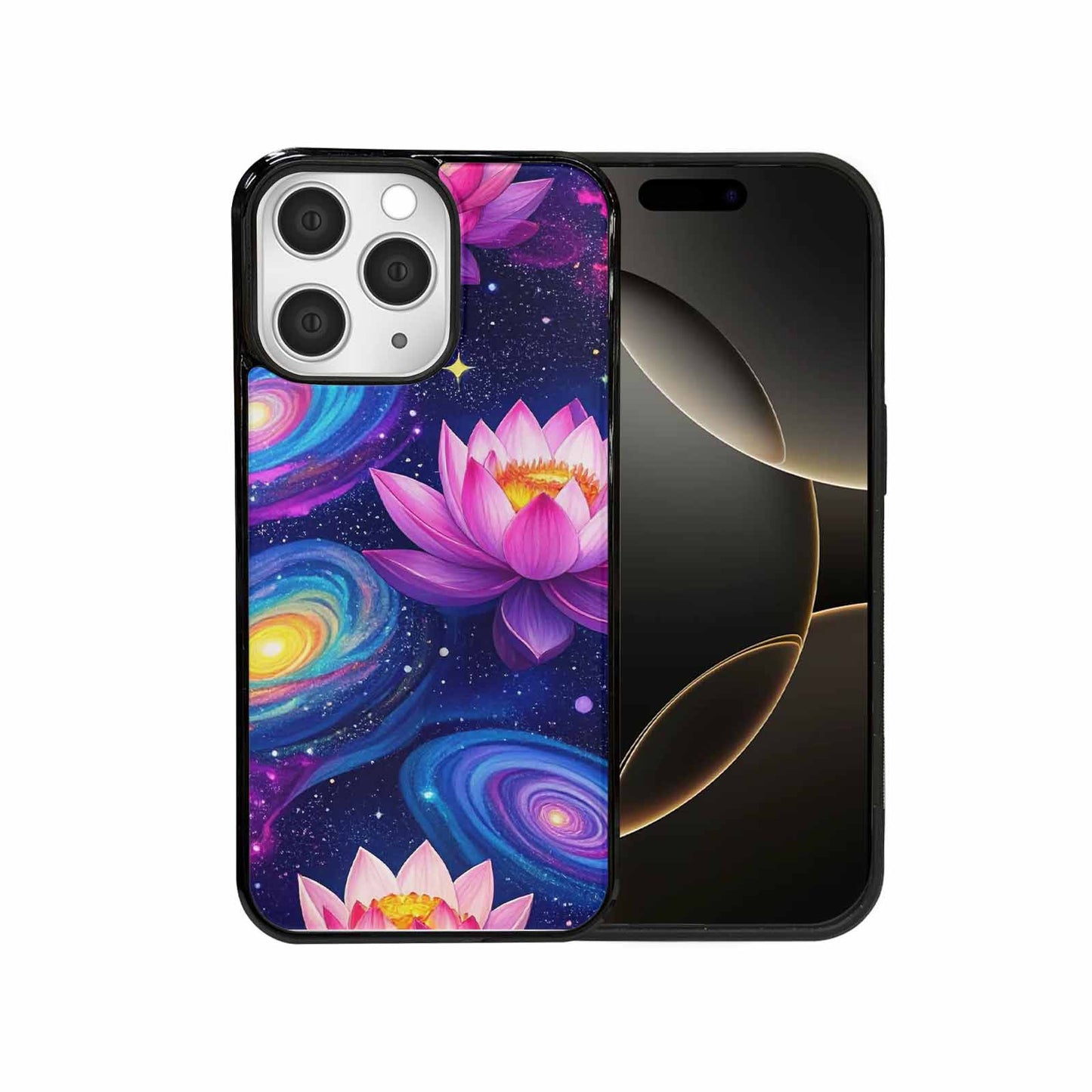 iPhone 15 Pro Max Case — Lotus Galaxy Art Seamless Pattern Vibrant, Personalized Phone Case