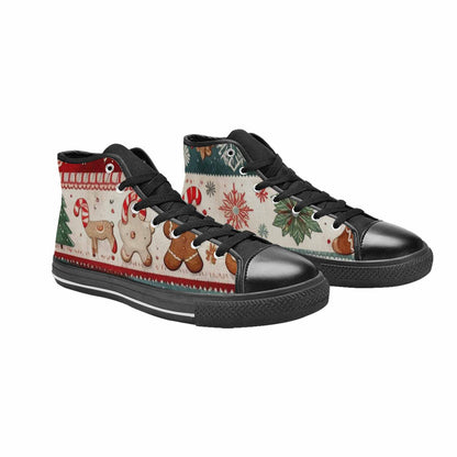 MEN'S Christmas Holly Snowflake High Top Canvas Aesthetic Sneakers