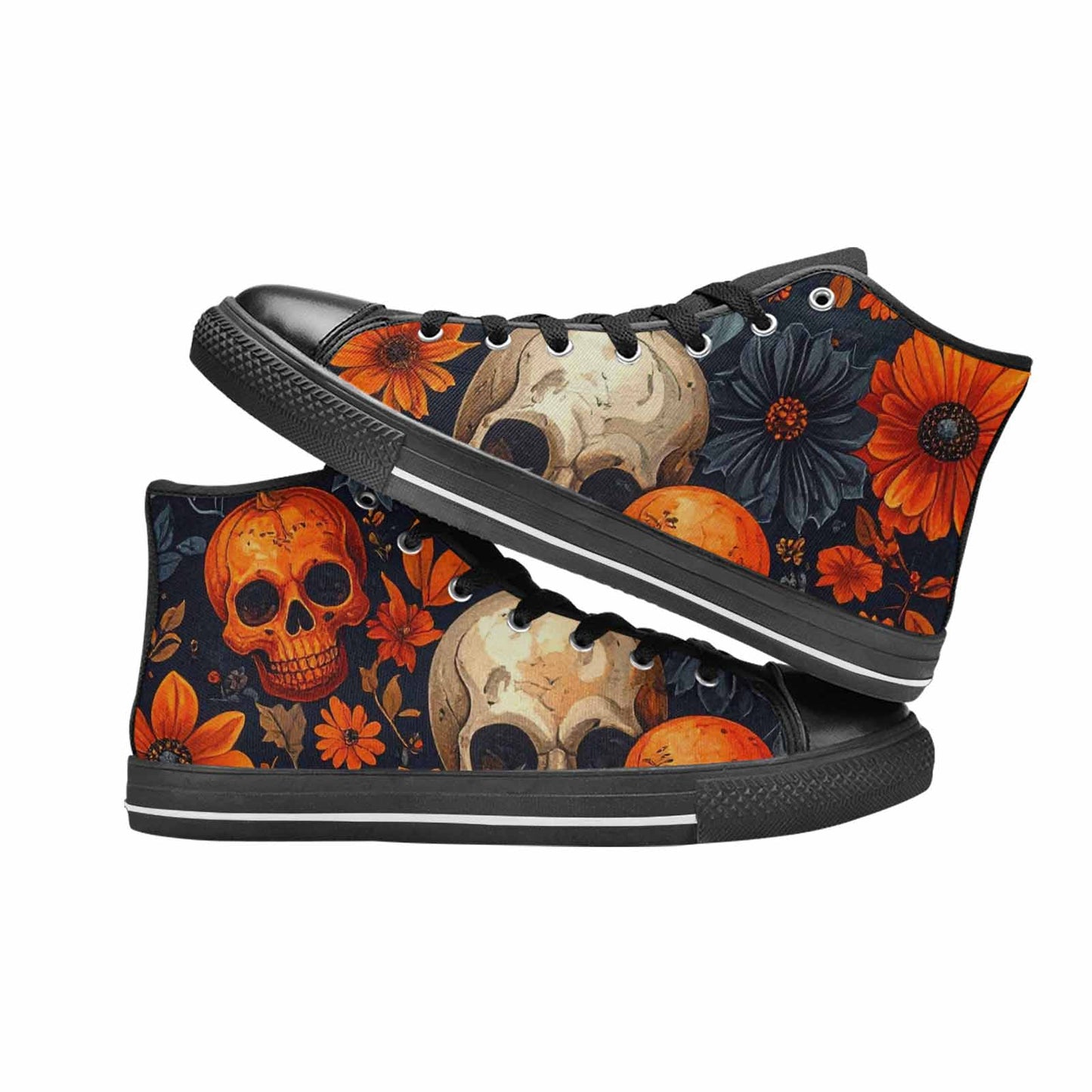 MEN'S Skulls - Halloween High Top Canvas Dark Academia Custom Shoes