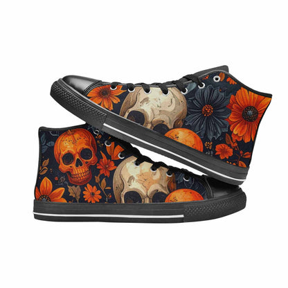 MEN'S Skulls - Halloween High Top Canvas Dark Academia Custom Shoes