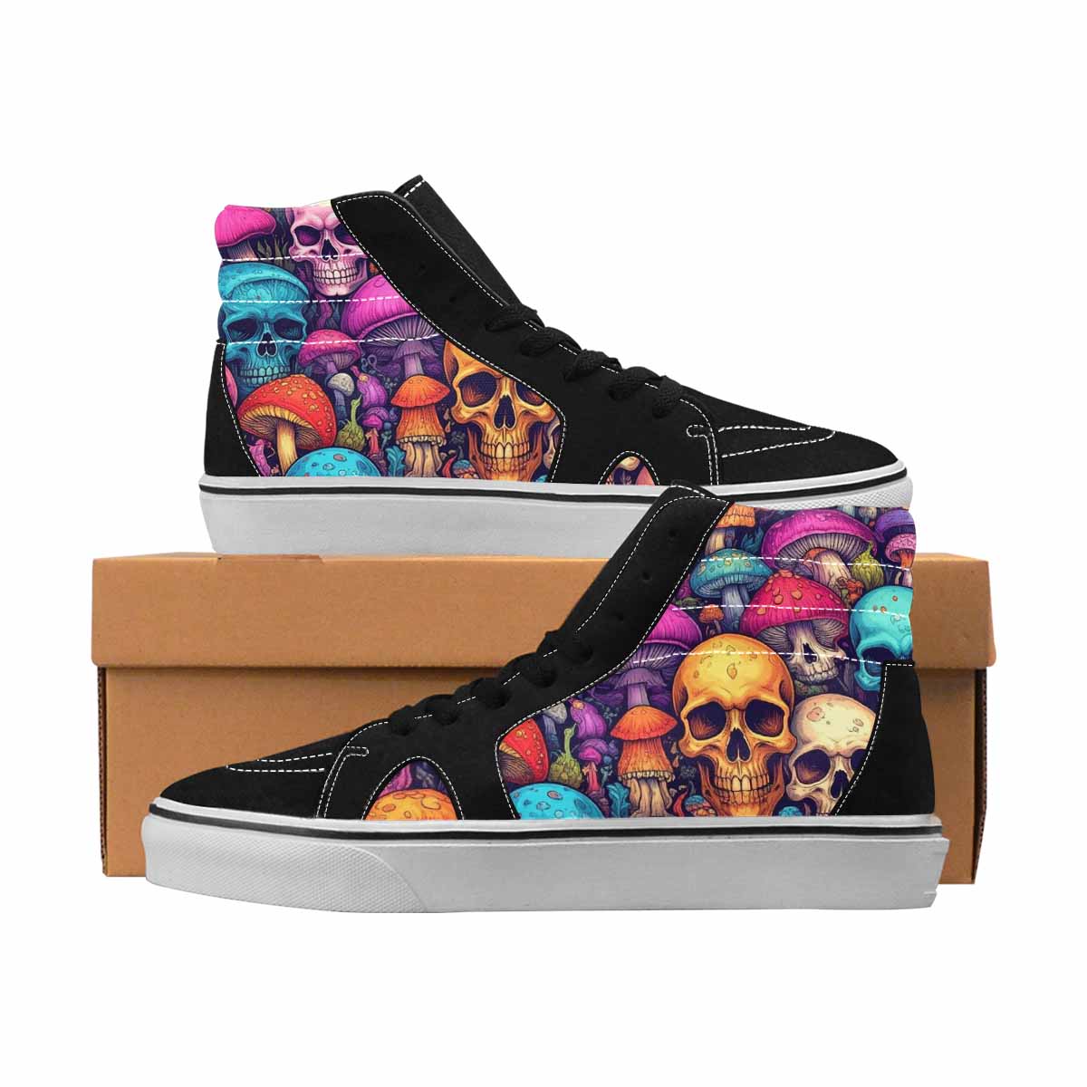 MEN'S Mushroom Hundred Skull Art Background 6 Ferion