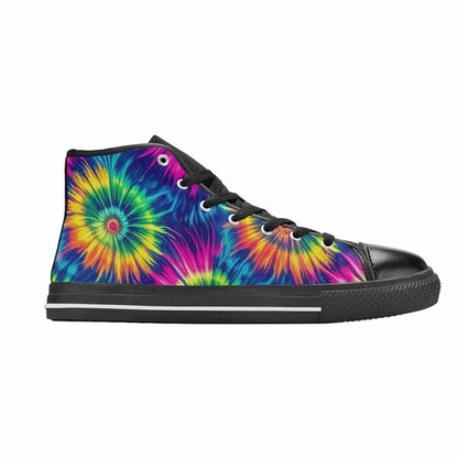 WOMEN'S Tie Dye - High Top Canvas Vibrant Chaos Shoes