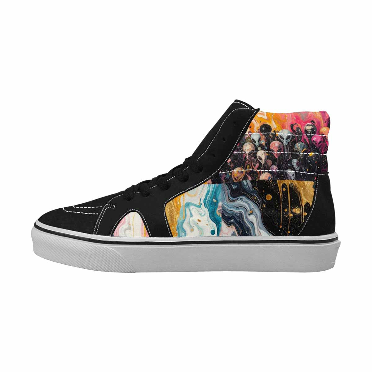 MEN'S Aliens  Marble Aliens High Top Canvas Vivid Sneakers