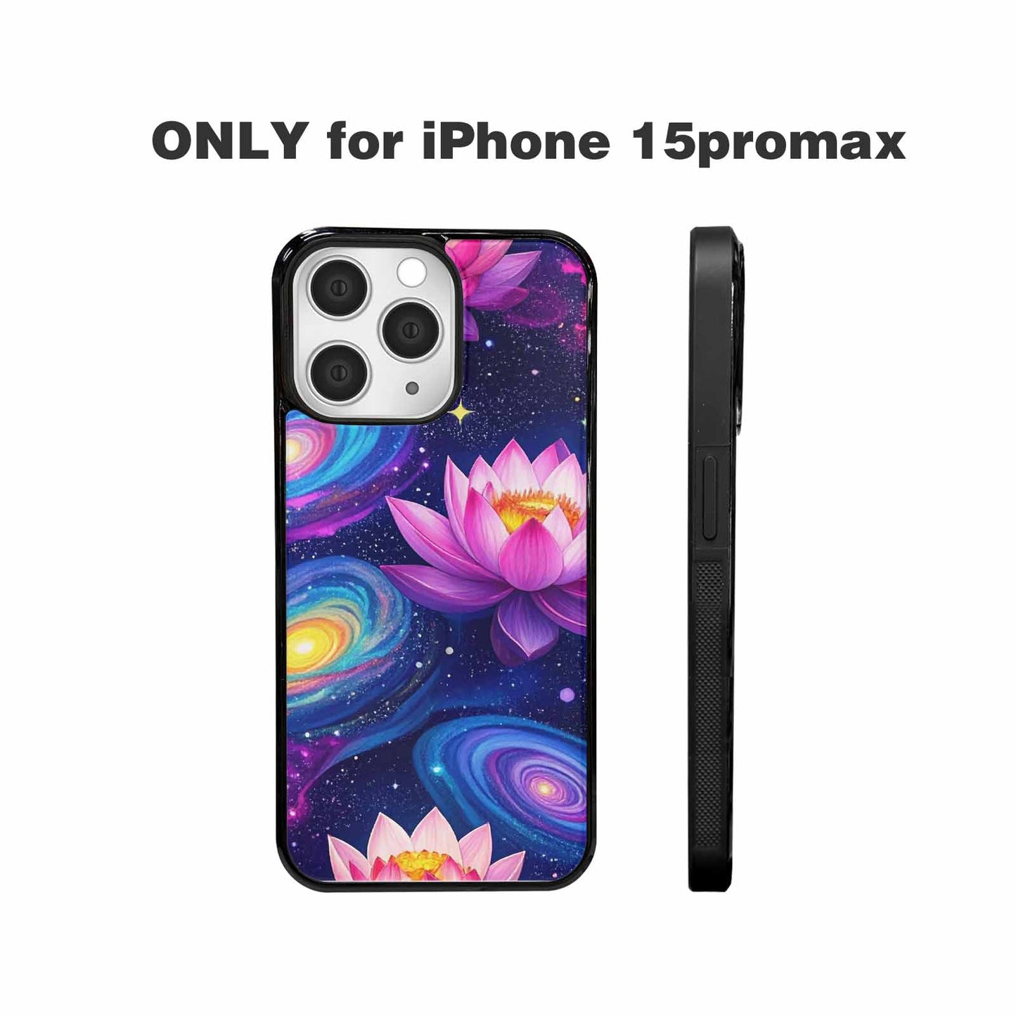 iPhone 15 Pro Max Case — Lotus Galaxy Art Seamless Pattern Vibrant, Personalized Phone Case