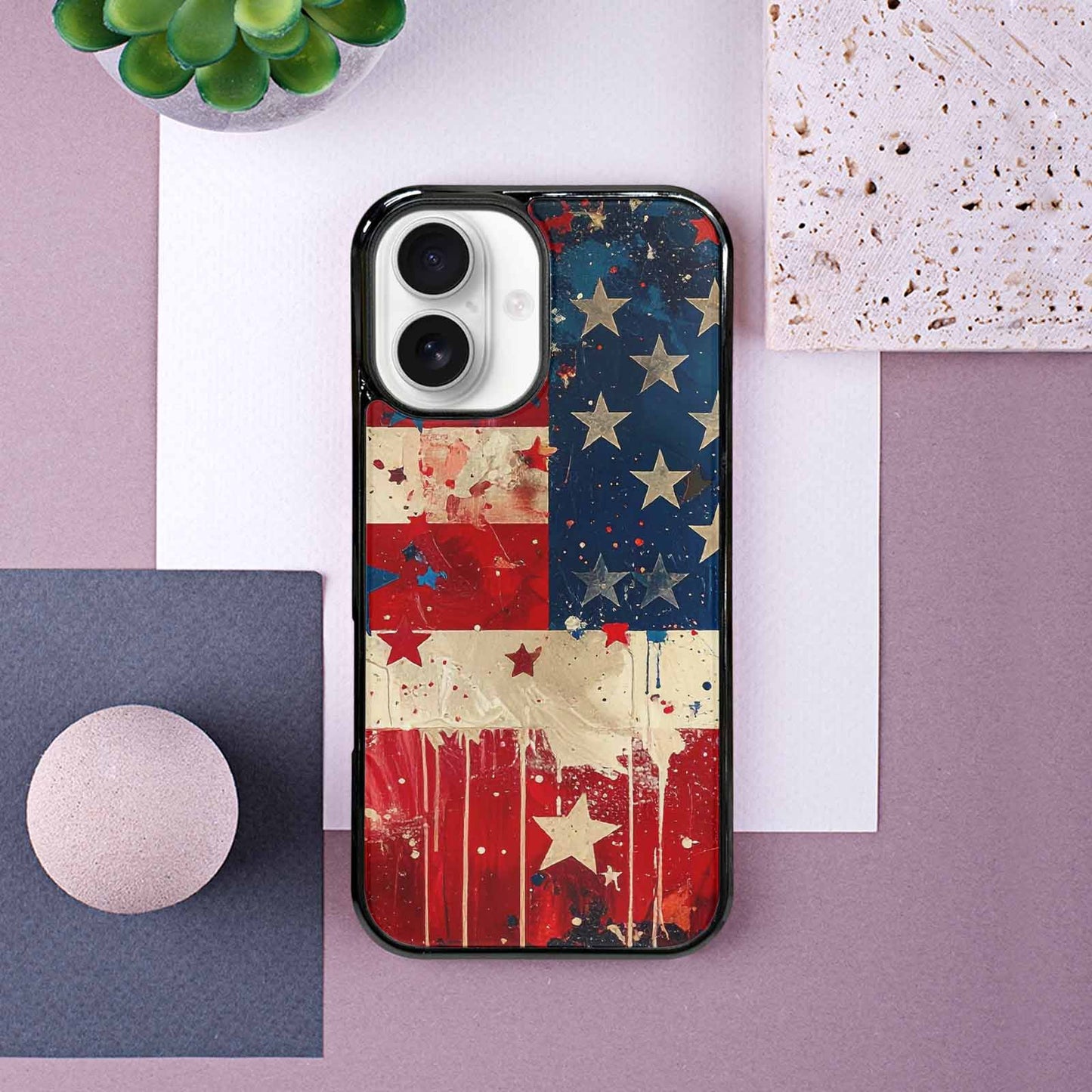 iPhone 16 Case — Patriotic Stars And Stripes American Stars, Custom Phone Case
