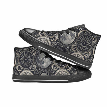 WOMEN'S Wolves Everywhere Collage High Top Canvas Wallpaper Art Custom Sneakers