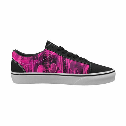 WOMEN'S Skeletons  Neon Pink Lace-Up Canvas Neon Fantasy Custom Shoes