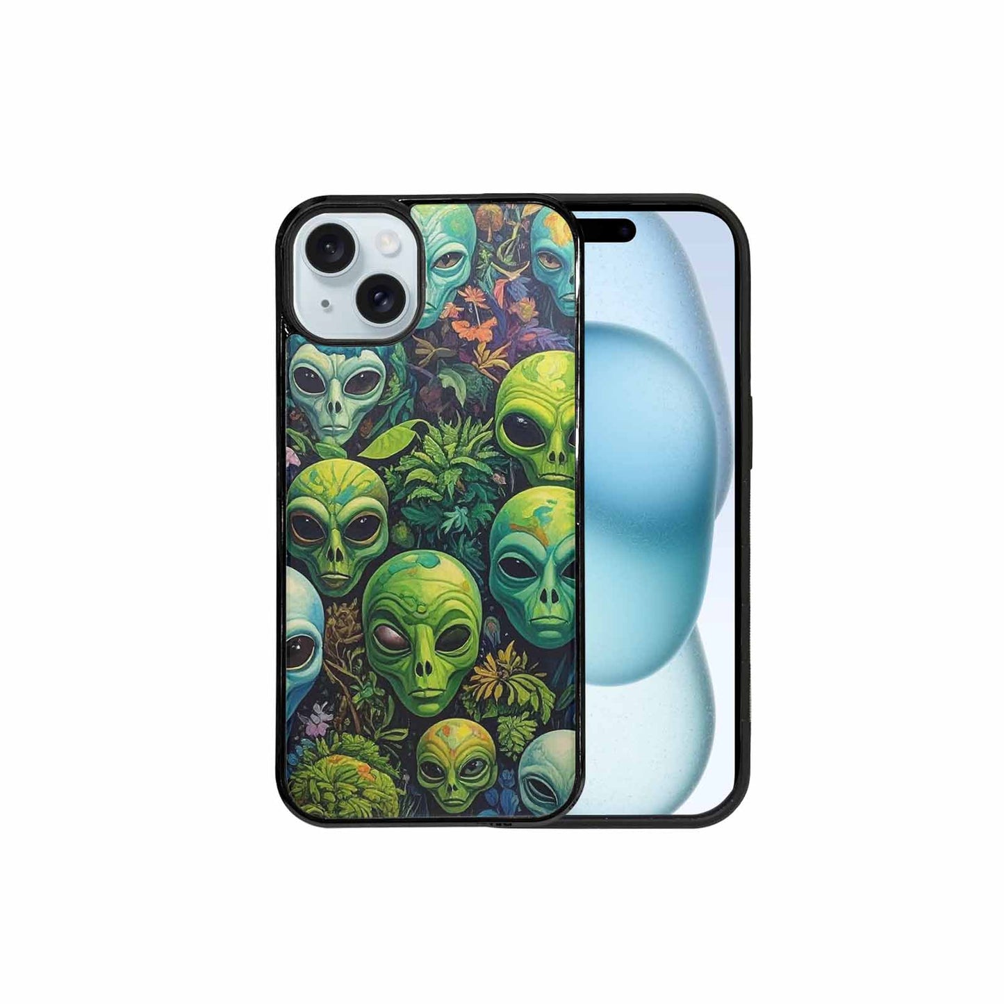 iPhone 15 Plus Case — Aliens Pattern Hundreds Of Sma Ajm, Custom Phone Case