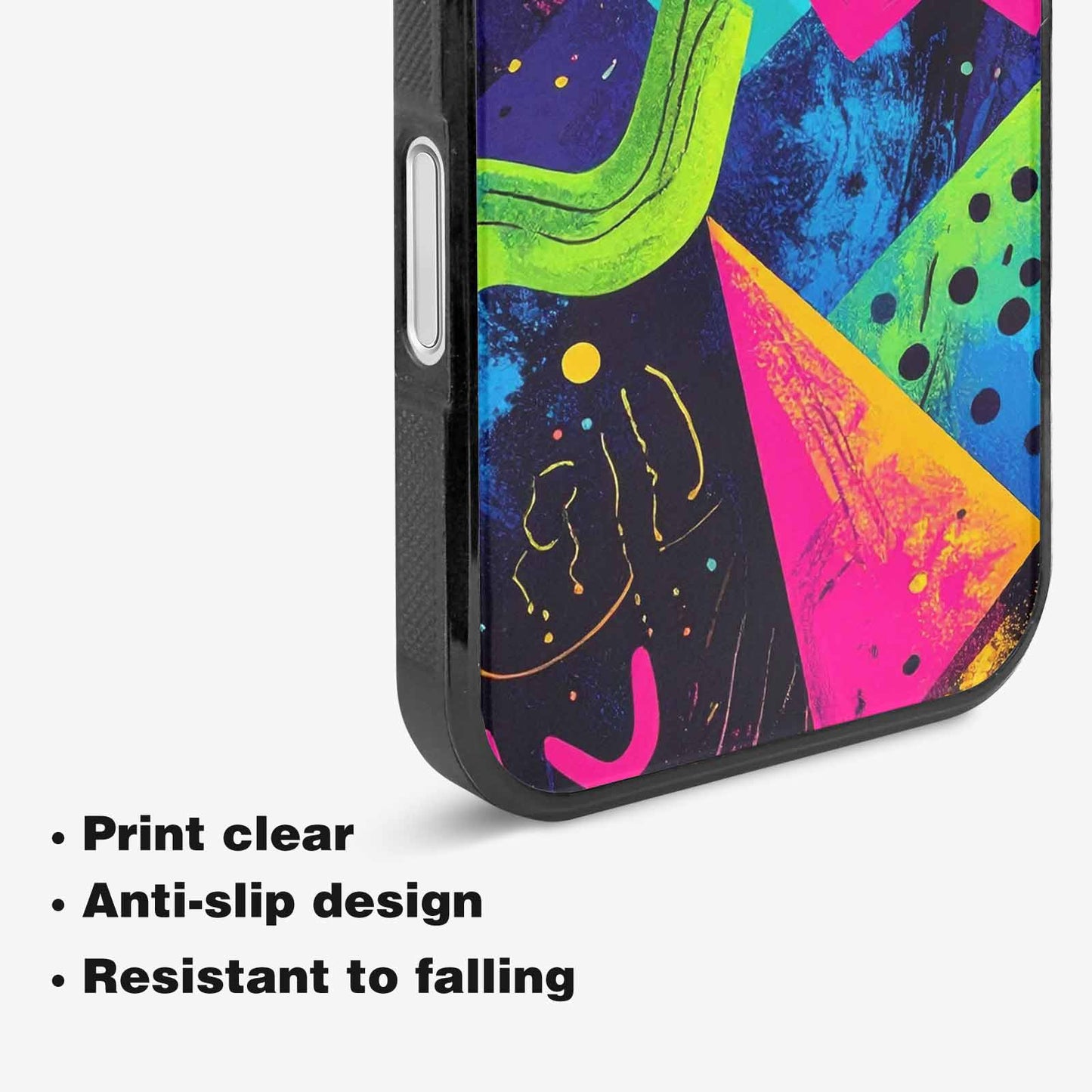 iPhone 16 Plus Case — Memphis Squiggles Triangles Dots Personalized Phone, Unique Phone Case Design