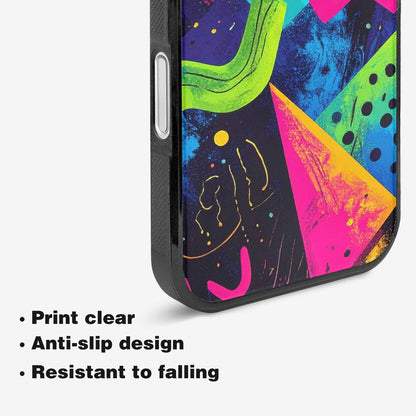 iPhone 16 Plus Case — Memphis Squiggles Triangles Dots Personalized Phone, Unique Phone Case Design