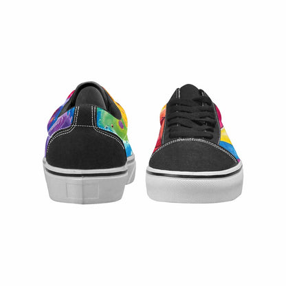 WOMEN'S Smiley Facessmiley Faces  Lace-Up Canvas Vibrant Chaos Sneakers
