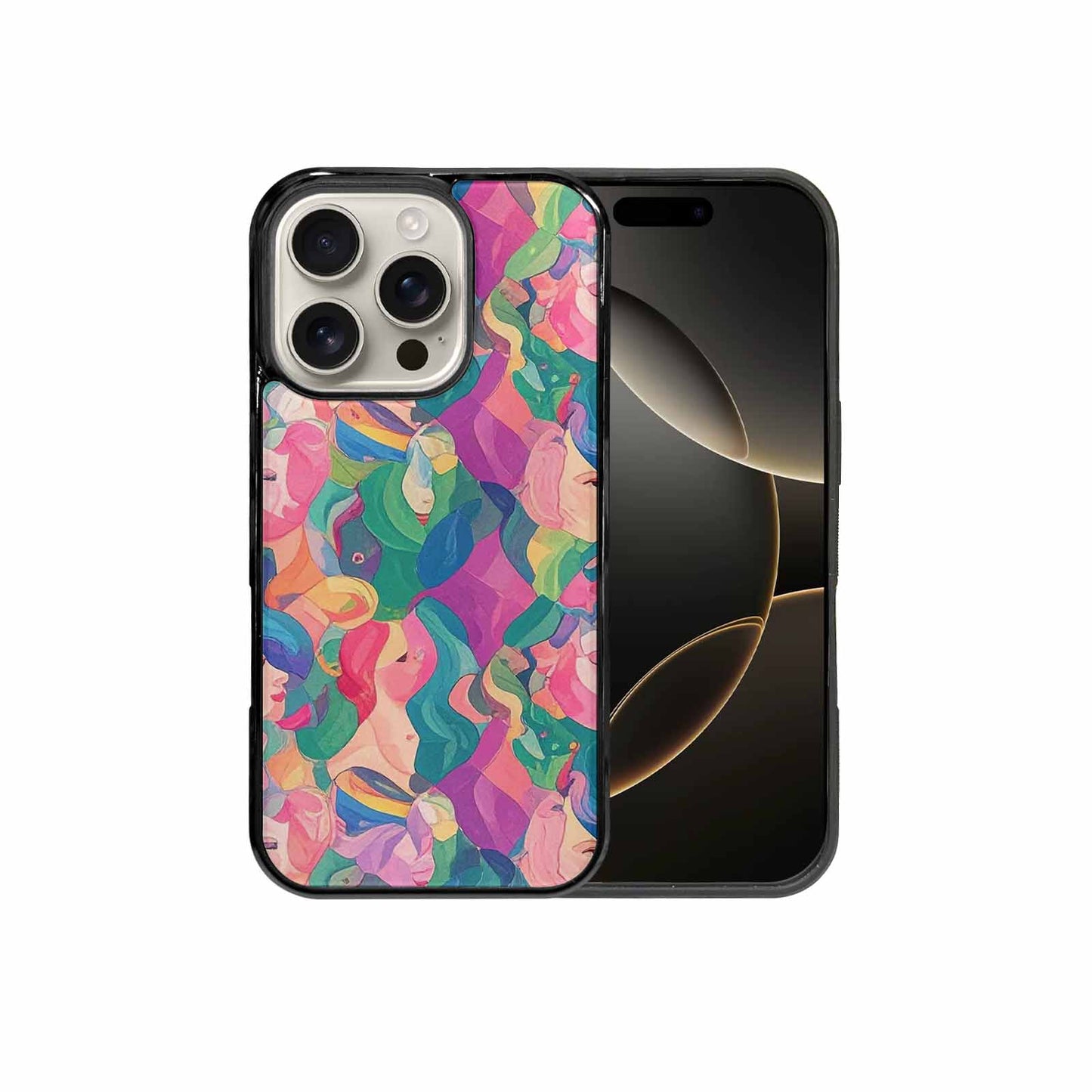 iPhone 16 Pro Case — Polysexual Flag Color Theme Small Rainbow, Custom Phone Case