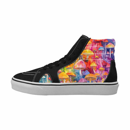 MEN'S Mushrooms  Tie Dye High Top Canvas Melting Art Custom Sneakers