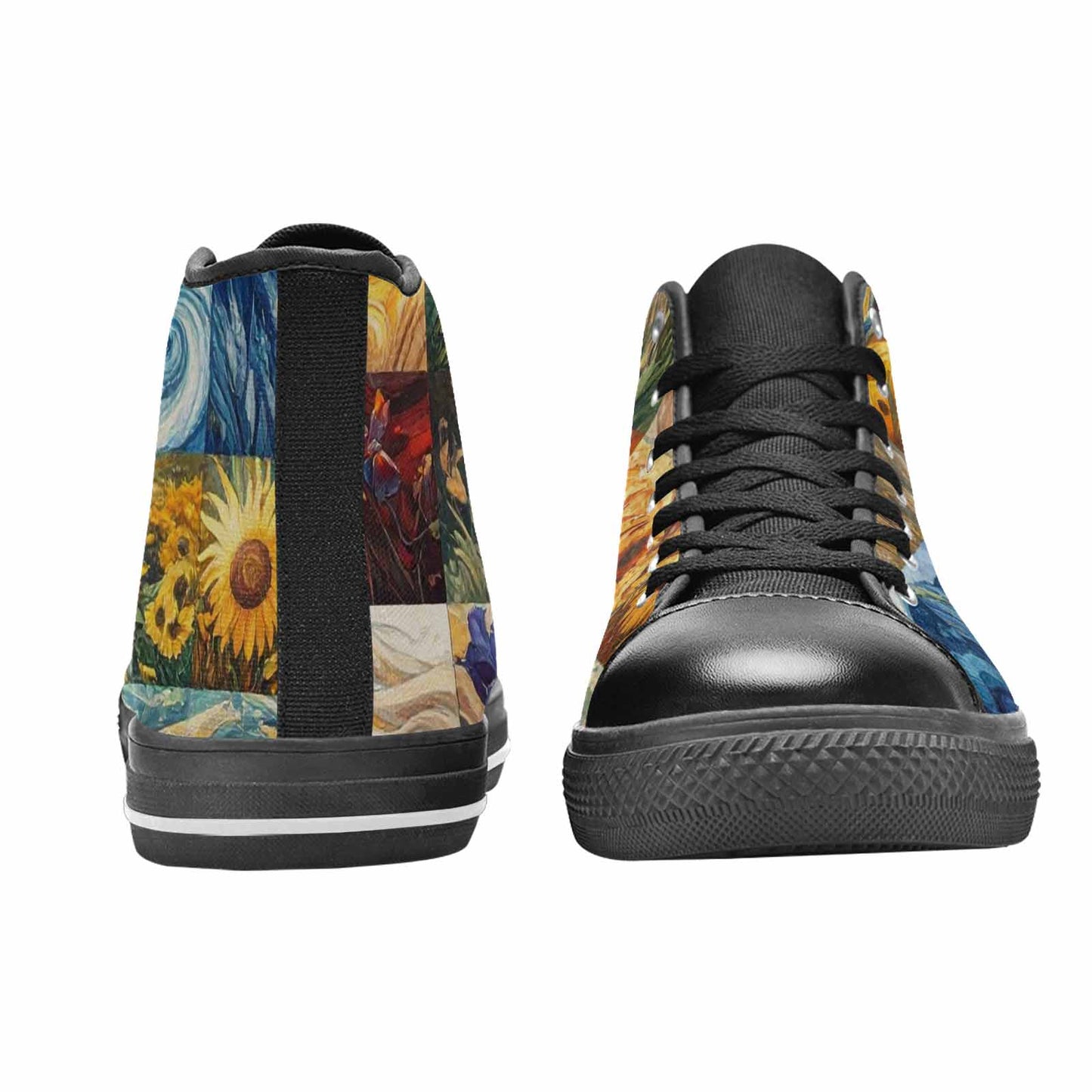 WOMEN'S Van Gogh-Style Swirl High Top Canvas Wallpaper Art Shoes
