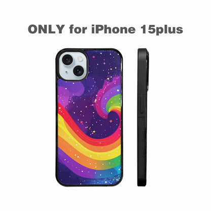 iPhone 15 Plus Case — Rainbow Pride Galaxy, Custom Phone Case