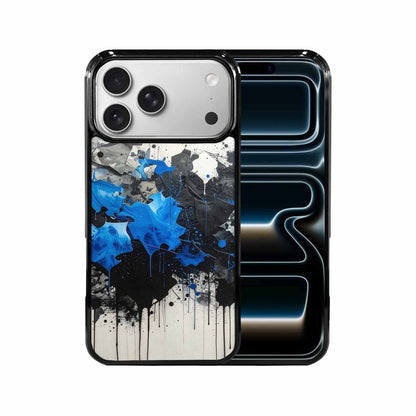 iPhone 17 Pro Max Case — Black &amp; Blue Ink Camo, Custom Phone Case