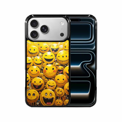 iPhone 17 Pro Max Case — Melting Moon Smiley Yellow Original Art, Custom Designed Case Cover