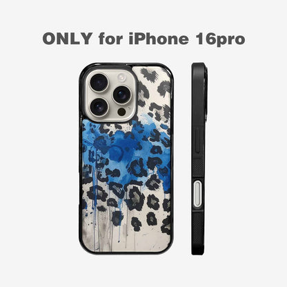 iPhone 16 Pro Case — Animal Print Black Blue Ink Animal, Custom Made Phone Cover