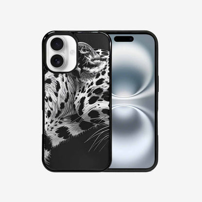 iPhone 16 Case — Leopard Print Black And White Style, Custom Made Phone Cover
