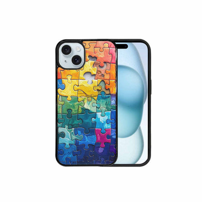 iPhone 15 Plus Case — Autism Puzzle Pieces Puzzle Piece Pattern, Custom Print Case Cover