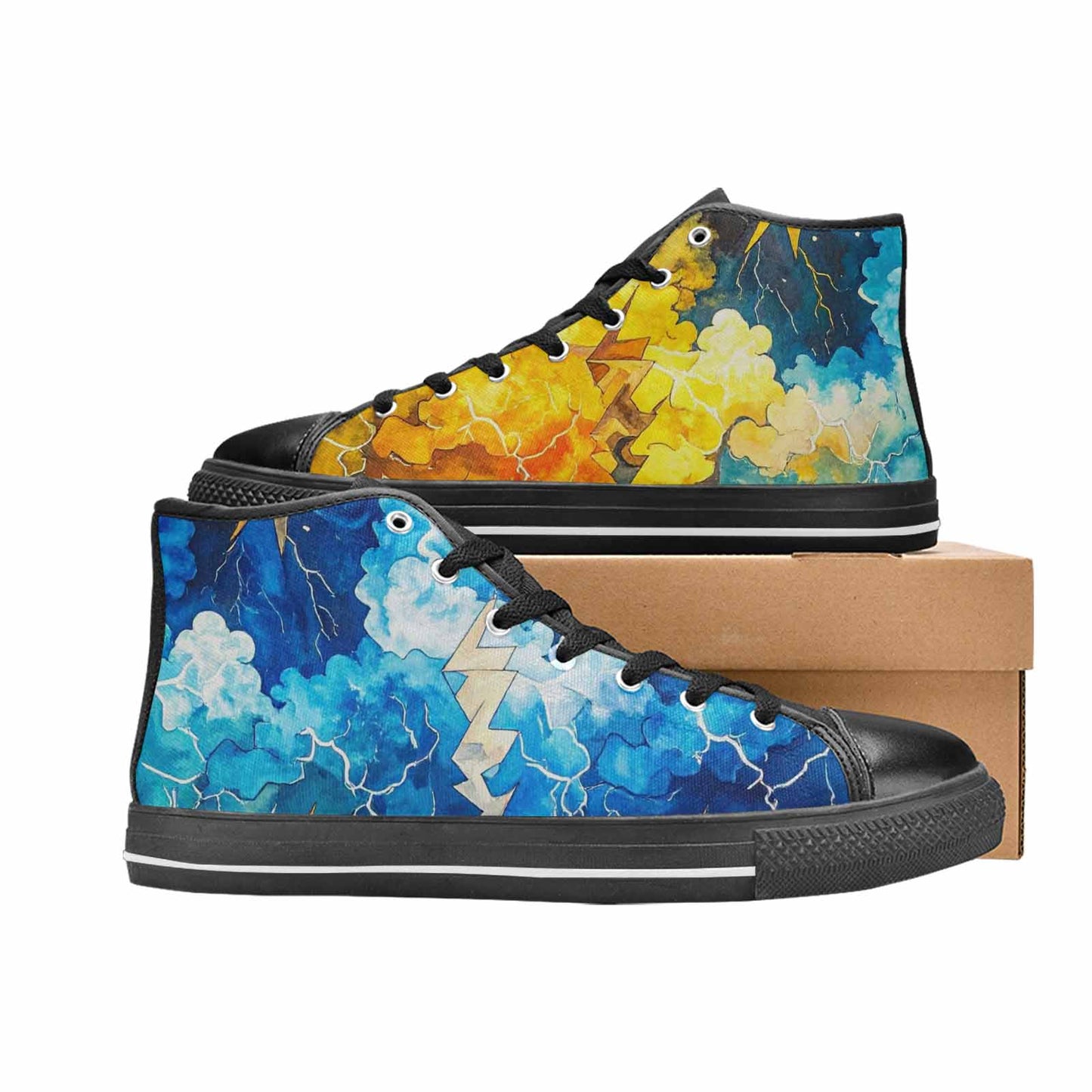 WOMEN'S Lightning Bolt High Top Canvas Aesthetic Sneakers