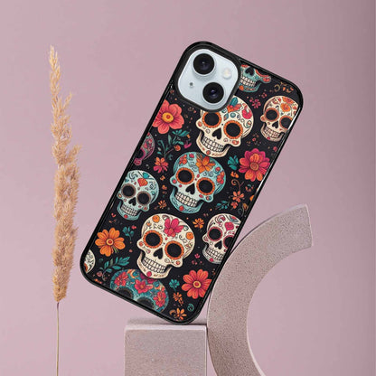 iPhone 15 Plus Case — Dia De Los Muertos Sugar Skull, Custom Phone Case