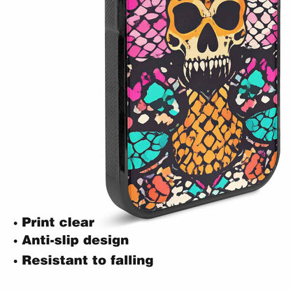 iPhone 15 Case — Snake Print Skull, Custom Phone Case