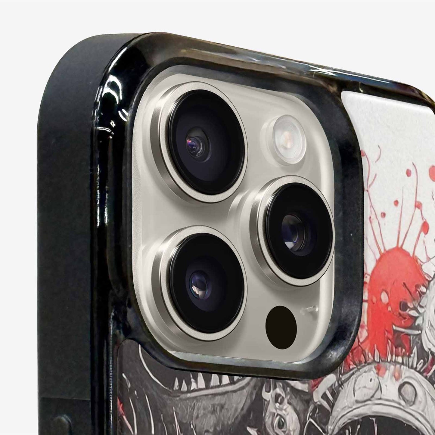 iPhone 15 Pro Max Case — Multi Eye Monster Black Red Ink, Personalized Phone Case