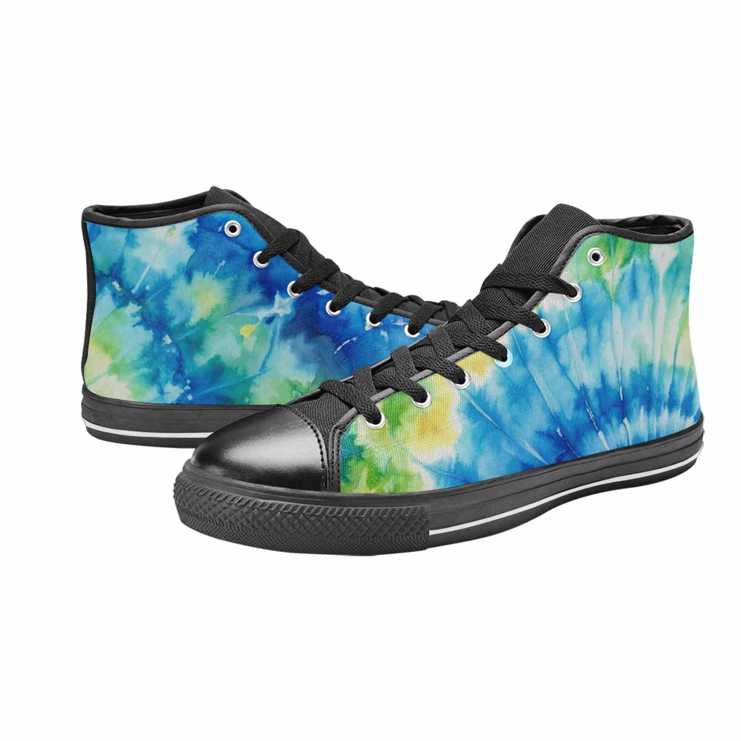 MEN'S Tie Dye Swirl High Top Canvas Neon Fantasy Custom Shoes