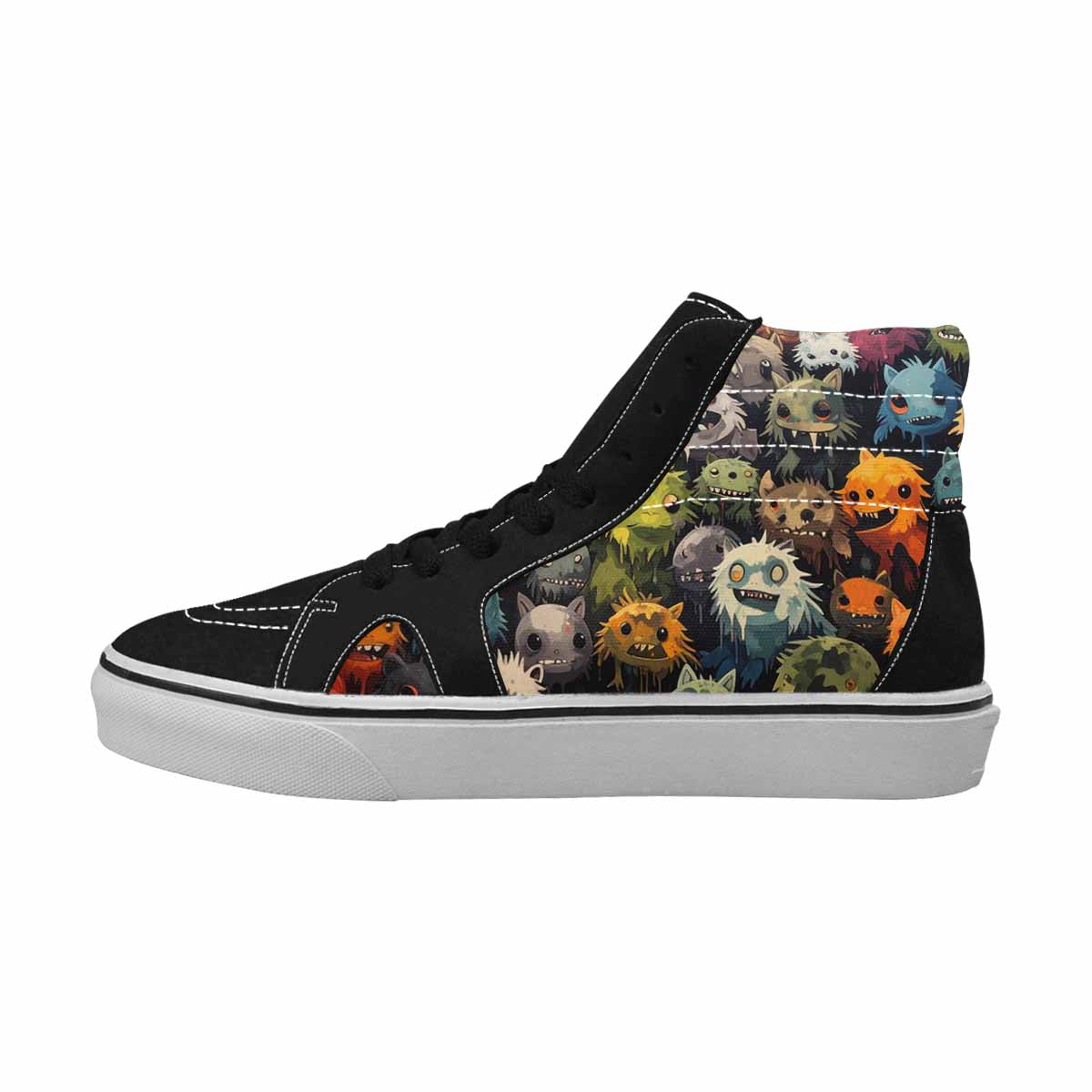 MEN'S Monsters  Camo Monsters High Top Canvas Wallpaper Art Sneakers