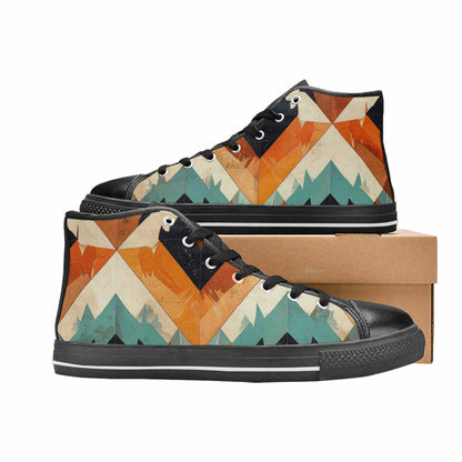 MEN'S Southwestern Geometric Diamond High Top Canvas Grunge Custom Shoes
