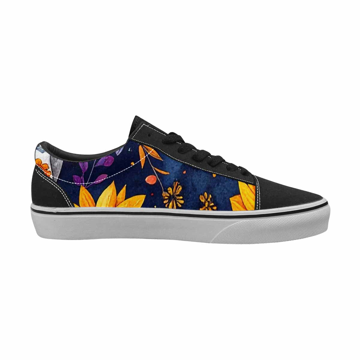 WOMEN'S Sunflower Skulls Print Canvas Lace-Up Y2K Sneakers