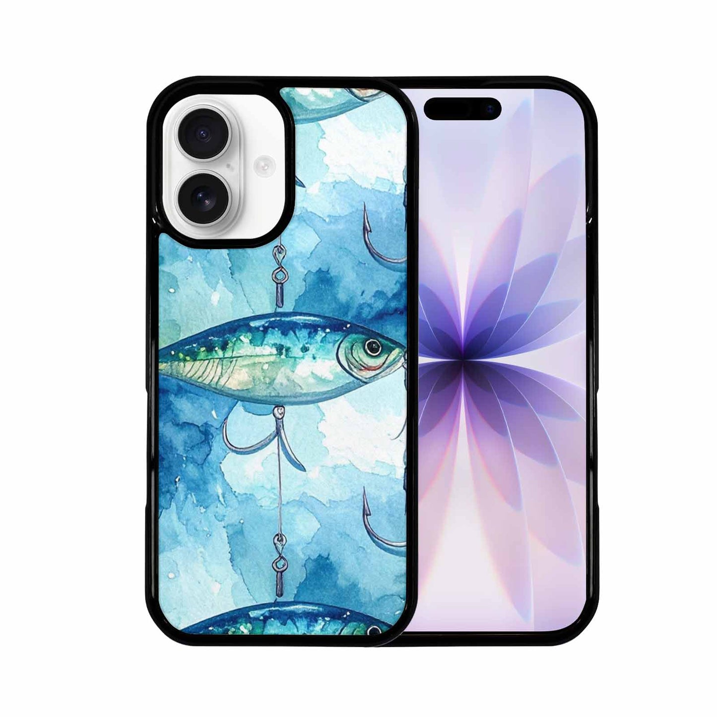 iPhone 17 Case — Fishing Lure And Hook Watercolor Abstract, Custom Made Phone Cover